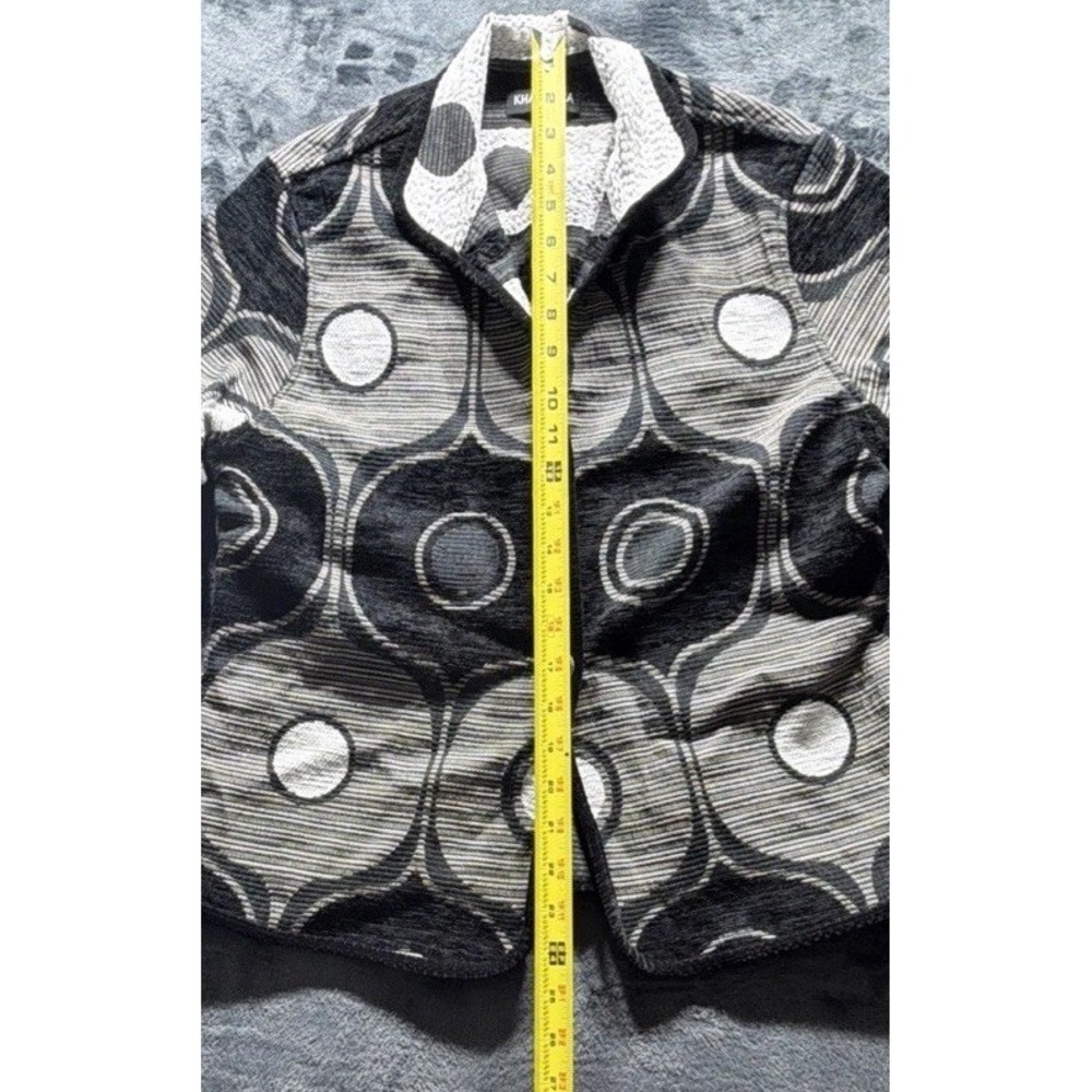 Khangura 90's Womens Tapestry Jacket Black, Gray, White Geometric Design. Sz. L - Picture 7 of 10